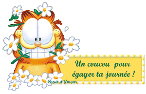 Gif animé coucou Garfield